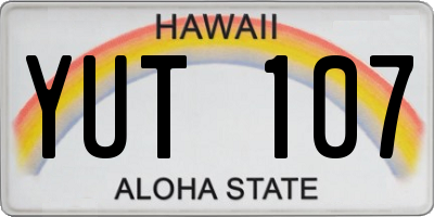 HI license plate YUT107