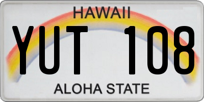 HI license plate YUT108