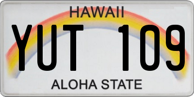 HI license plate YUT109
