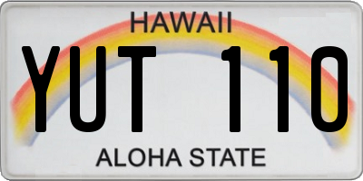 HI license plate YUT110