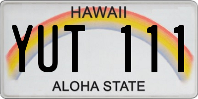HI license plate YUT111