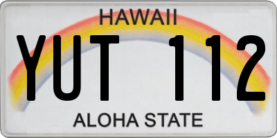HI license plate YUT112