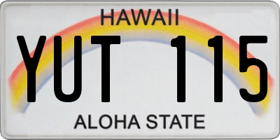 HI license plate YUT115