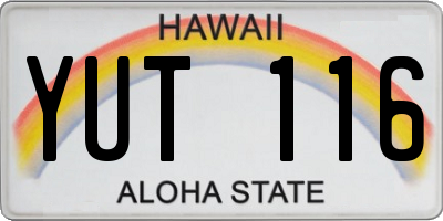 HI license plate YUT116