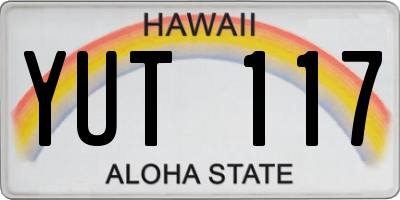 HI license plate YUT117