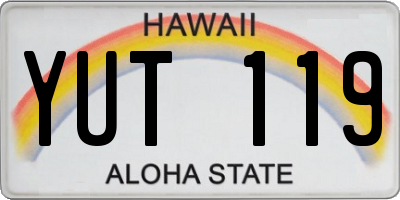 HI license plate YUT119