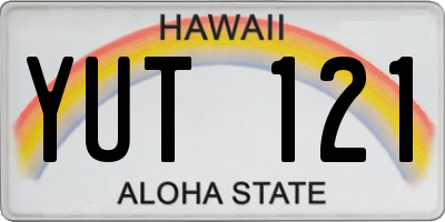 HI license plate YUT121