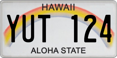 HI license plate YUT124