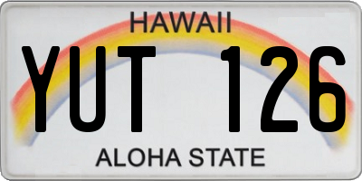 HI license plate YUT126