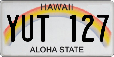 HI license plate YUT127