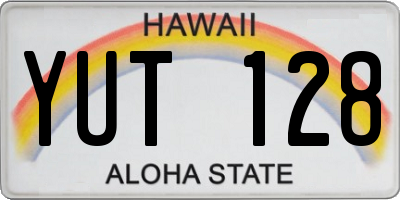 HI license plate YUT128