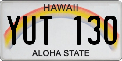 HI license plate YUT130