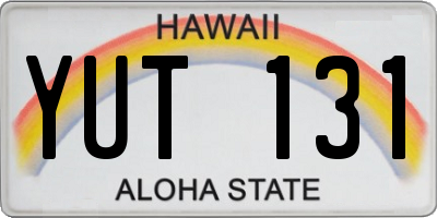 HI license plate YUT131