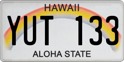 HI license plate YUT133