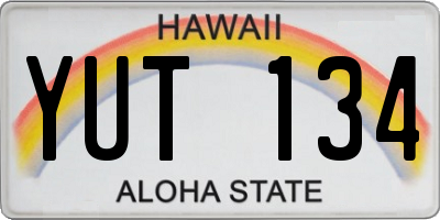 HI license plate YUT134