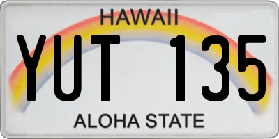 HI license plate YUT135