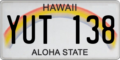HI license plate YUT138