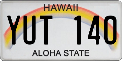 HI license plate YUT140