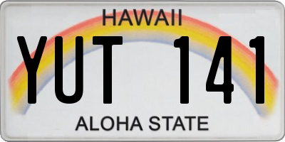 HI license plate YUT141