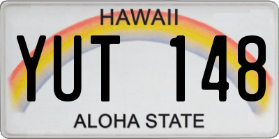 HI license plate YUT148