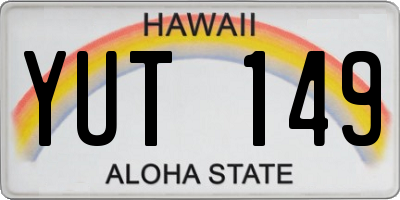 HI license plate YUT149