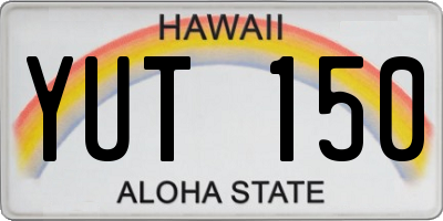 HI license plate YUT150