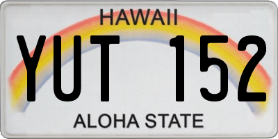HI license plate YUT152