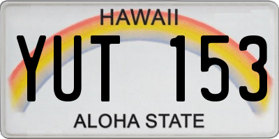 HI license plate YUT153