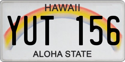 HI license plate YUT156