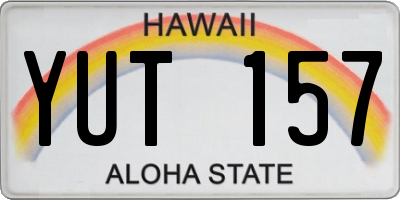 HI license plate YUT157