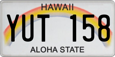 HI license plate YUT158