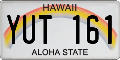 HI license plate YUT161