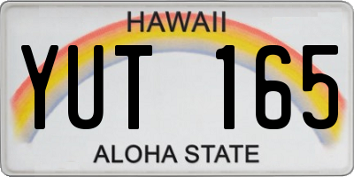 HI license plate YUT165