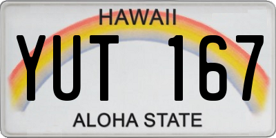 HI license plate YUT167