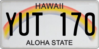 HI license plate YUT170