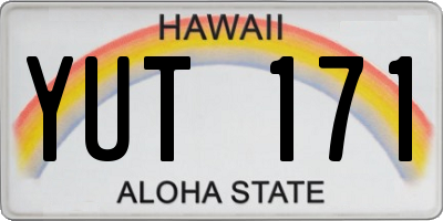 HI license plate YUT171