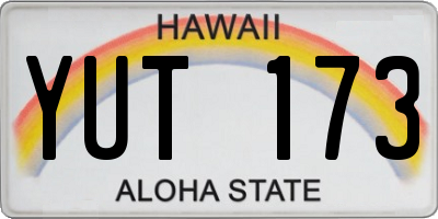 HI license plate YUT173