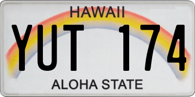 HI license plate YUT174