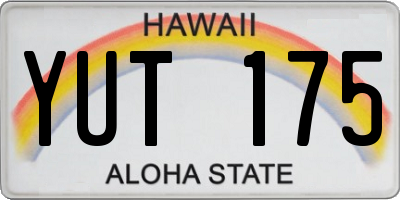 HI license plate YUT175