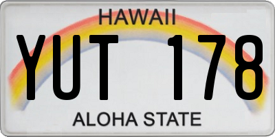 HI license plate YUT178