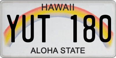 HI license plate YUT180