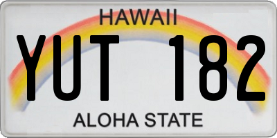 HI license plate YUT182