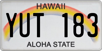 HI license plate YUT183