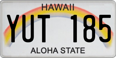 HI license plate YUT185