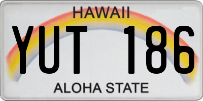 HI license plate YUT186