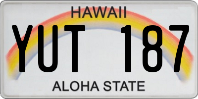 HI license plate YUT187