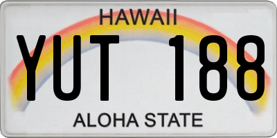 HI license plate YUT188