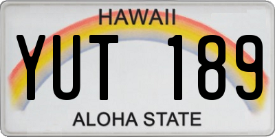 HI license plate YUT189