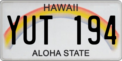 HI license plate YUT194