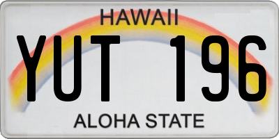 HI license plate YUT196